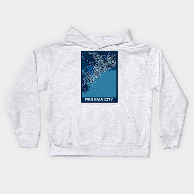 Panama City - Panama Peace City Map Kids Hoodie by tienstencil